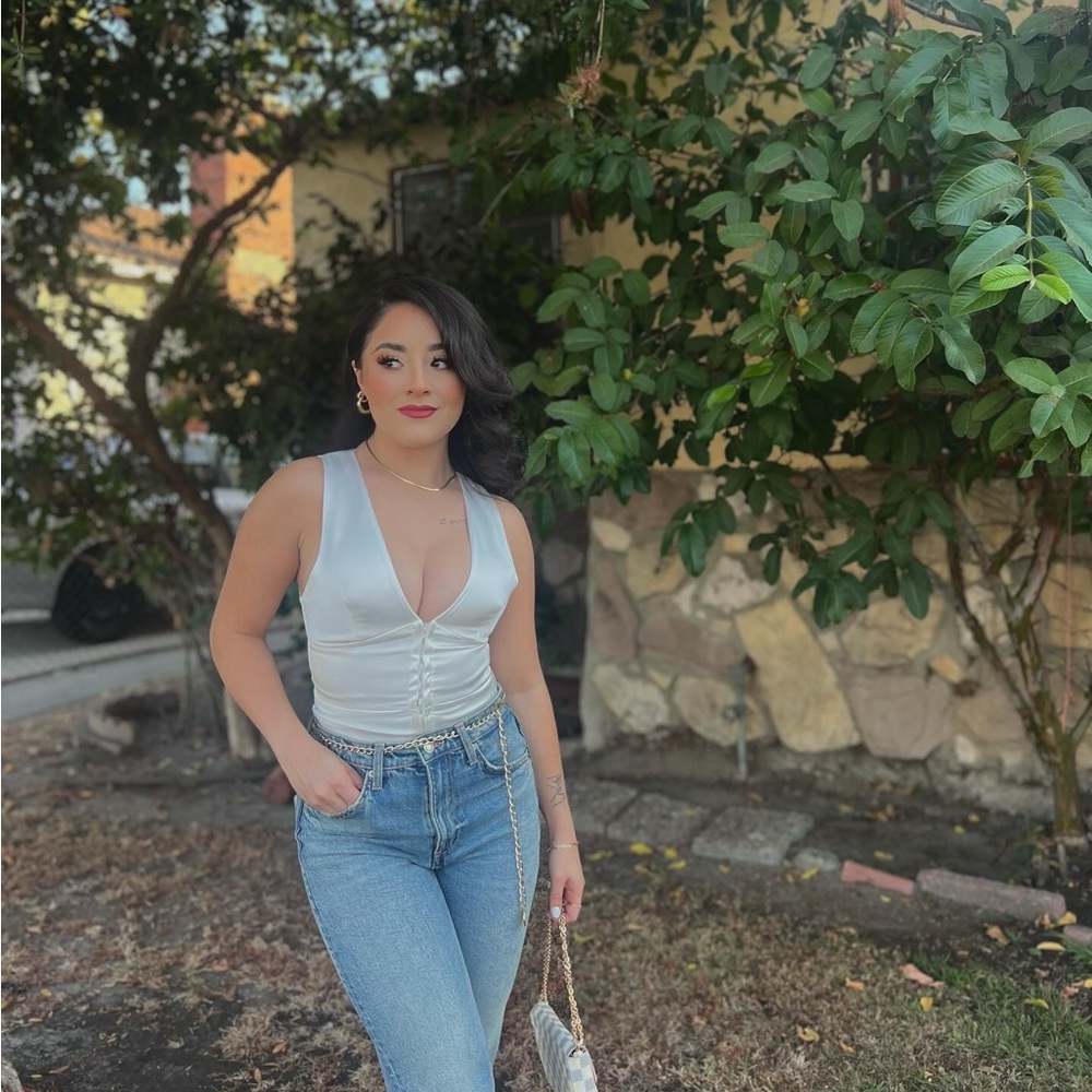 Zara Blue Sleeveless Bustier Bodysuit
